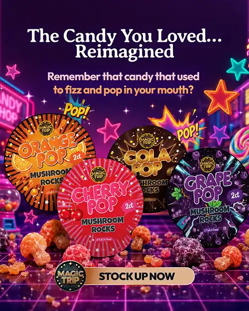 Magic Mushrooms Candy You Loved Reimagined gummy flavor campaign