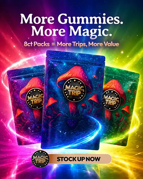 Magic Mushrooms More Gummies More Magic product campaign