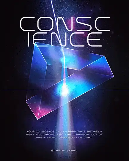 Conscience abstract prism poster design by Rayhan Khan