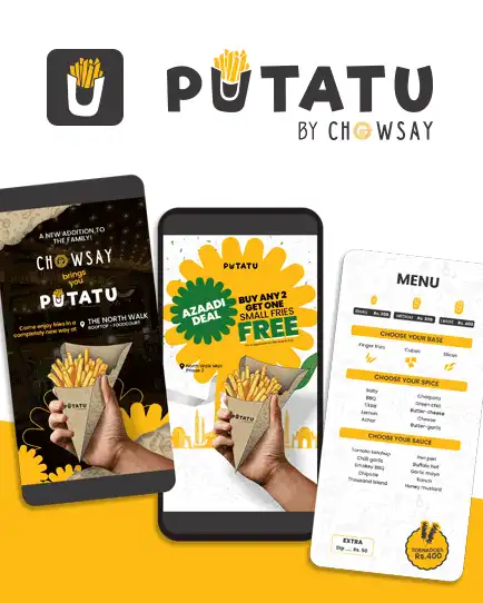 Putato by Chowsay brand identity and mobile menu design