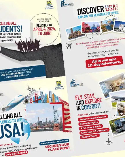 USA student travel promotional social media campaign designs