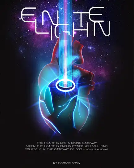 Enlightenment abstract prism poster design by Rayhan Khan